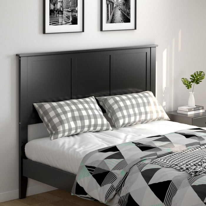 Country Style Black Wooden Full Size Headboard - Easy Assembly