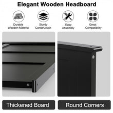 Load image into Gallery viewer, Country Style Black Wooden Full Size Headboard - Easy Assembly
