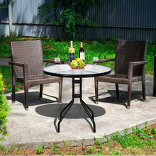 Load image into Gallery viewer, Costway Modern Round Glass Dining Table with Built-in Umbrella Hole - Suitable for Patio, Backyard, and Pool
