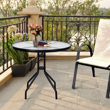 Load image into Gallery viewer, Costway Modern Round Glass Dining Table with Built-in Umbrella Hole - Suitable for Patio, Backyard, and Pool
