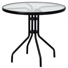 Load image into Gallery viewer, Costway Modern Round Glass Dining Table with Built-in Umbrella Hole - Suitable for Patio, Backyard, and Pool
