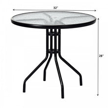 Load image into Gallery viewer, Costway Modern Round Glass Dining Table with Built-in Umbrella Hole - Suitable for Patio, Backyard, and Pool
