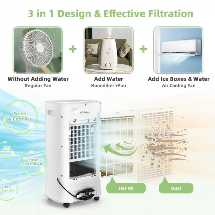 White Multifunctional Evaporative Portable Air Cooler