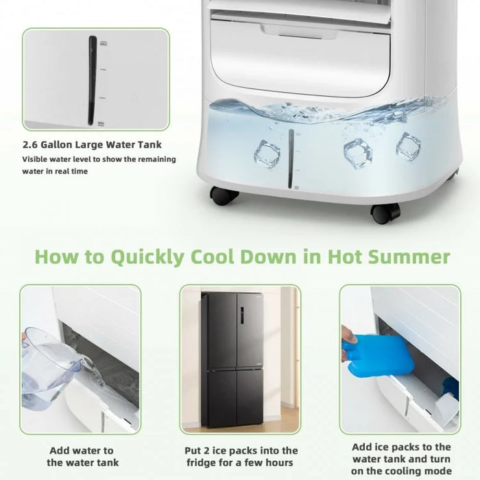 White Multifunctional Evaporative Portable Air Cooler