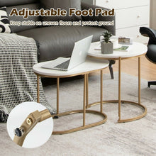 Load image into Gallery viewer, Costway Modern Round Dining Room Table with Marble Top Set of 2 - Suitable for Living Room and Cafe
