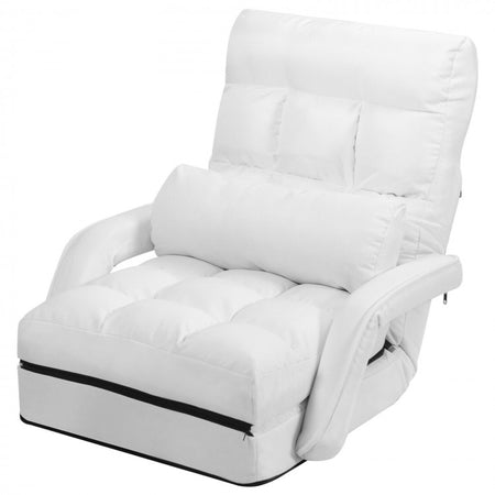 6-Position Adjustable Backrest Folding Floor Chair Lounge Sofa