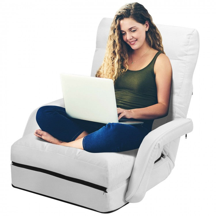 6-Position Adjustable Backrest Folding Floor Chair Lounge Sofa