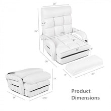 Load image into Gallery viewer, 6-Position Adjustable Backrest Folding Floor Chair Lounge Sofa

