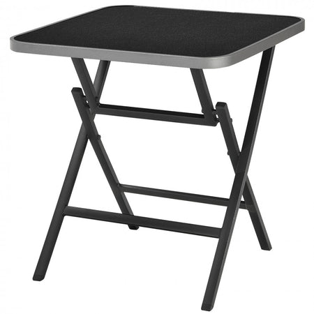 Outdoor Modern Portable Folding Small Dining Table with Tempered Glass Top - Suitable for Patio, Backyard, and Poolside