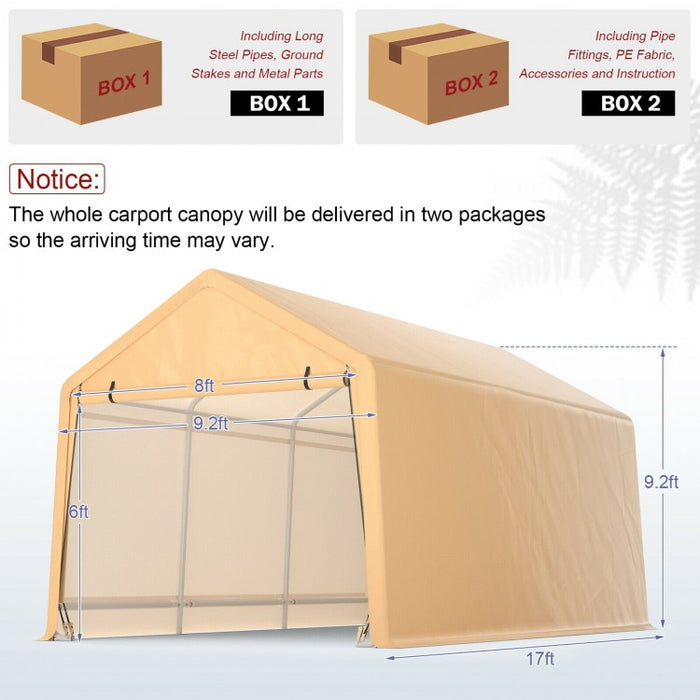 Costway 9x17 ft Heavy Duty Outdoor Canopy Tent Carport - Suitable for Parties, Gatherings, and Parking
