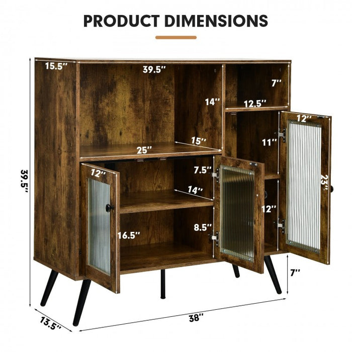 Multi-Functional Vintage Brown Storage Cupboard with Doors
