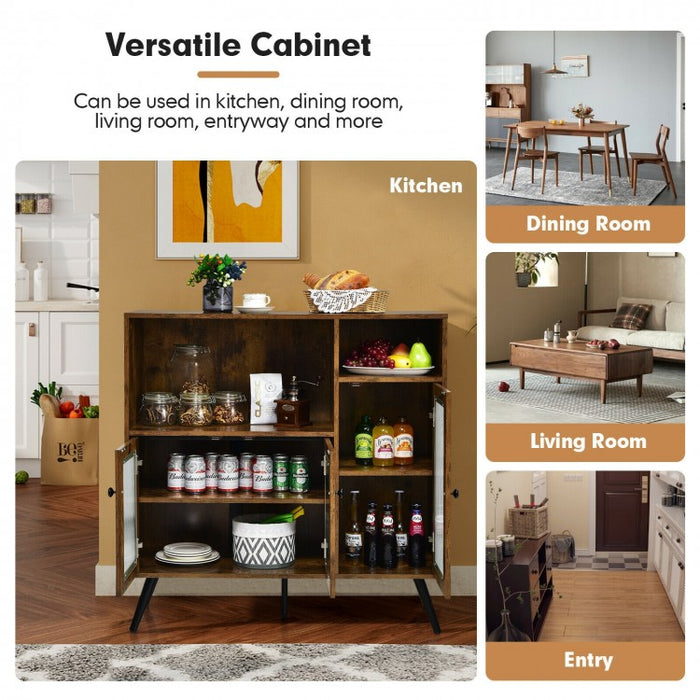 Multi-Functional Vintage Brown Storage Cupboard with Doors