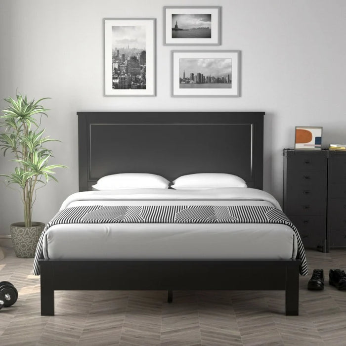 Modern Minimalist High Headboard Bed Frame with Underneath Storage