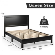 Load image into Gallery viewer, Rustic Farmhouse Solid Rubber Wood Leg Bed Frame with Headboard
