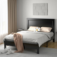 Load image into Gallery viewer, Rustic Farmhouse Solid Rubber Wood Leg Bed Frame with Headboard
