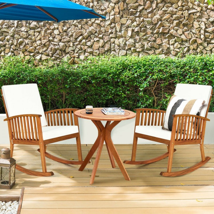 Costway Outdoor Round Wooden Dining Table and Coffee Side Table - Suitable for Patio, Garden, and Cafe
