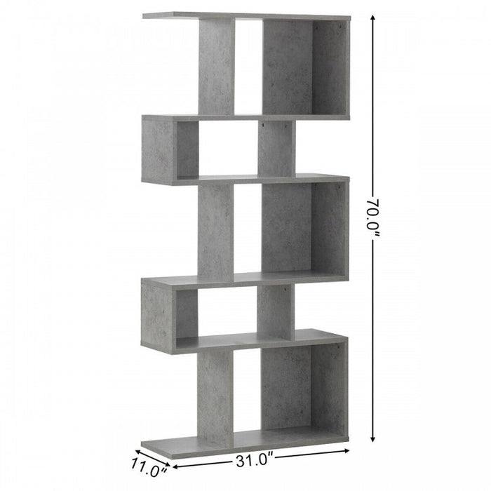 5-Tier Modern Minimalist Geometric Bookshelf Storage Display Cabinet