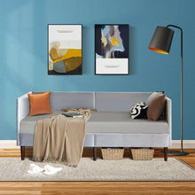Load image into Gallery viewer, Modern Minimalist Gray Sofa Bed Frame with Storage Underneath
