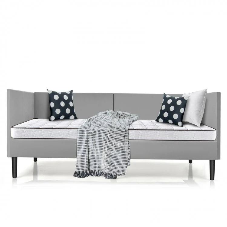 Modern Minimalist Gray Sofa Bed Frame with Storage Underneath