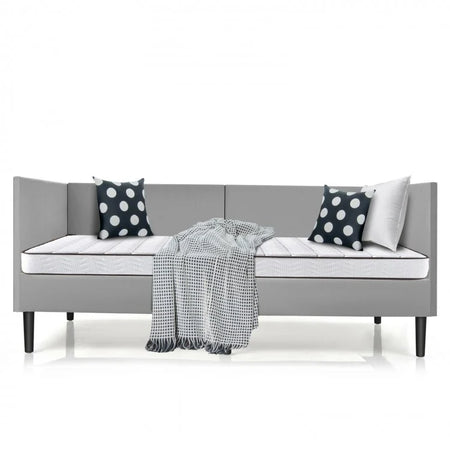 Modern Minimalist Gray Sofa Bed Frame with Storage Underneath