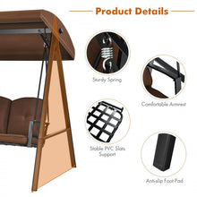 Load image into Gallery viewer, Outdoor 3-Seat Swing Chair with Adjustable Tilt Canopy Shade
