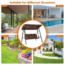 Load image into Gallery viewer, Outdoor 3-Seat Swing Chair with Adjustable Tilt Canopy Shade
