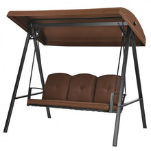 Load image into Gallery viewer, Outdoor 3-Seat Swing Chair with Adjustable Tilt Canopy Shade
