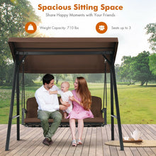 Load image into Gallery viewer, Outdoor 3-Seat Swing Chair with Adjustable Tilt Canopy Shade

