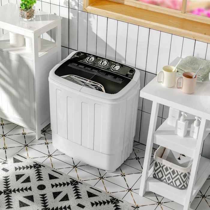 Mini Portable Semi-Automatic Dual-Tub Washing Machine - Energy Efficient