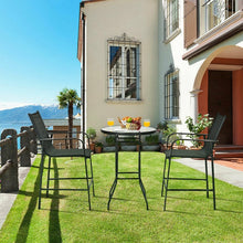 Load image into Gallery viewer, 3-Piece Glass Round Patio Table and Bar Stools Set for Outdoor Use
