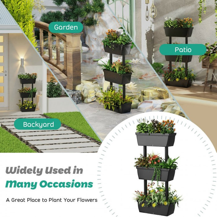 3-Tier Vertical Garden Planter Box for Outdoor Patio