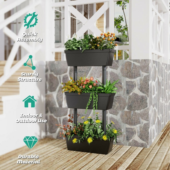 3-Tier Vertical Garden Planter Box for Outdoor Patio