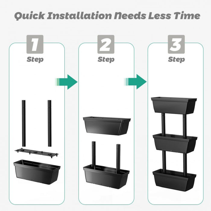 3-Tier Vertical Garden Planter Box for Outdoor Patio