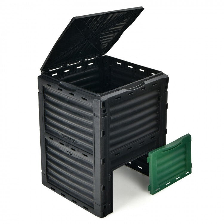 80-Gallon Outdoor Garden Large Capacity Compost Bin with Bottom Discharge
