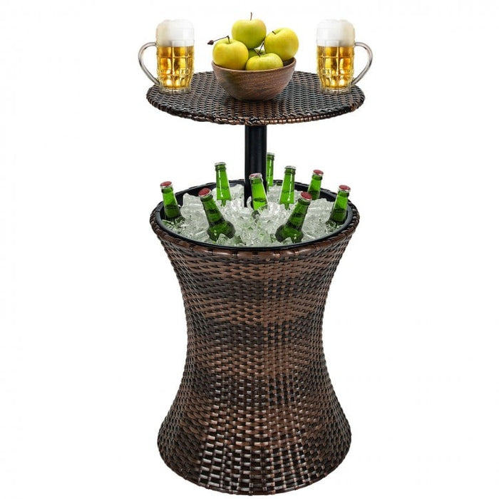 Costway Adjustable Height Crate and Barrel Bar Cabinet Cooler - Suitable for Patio, Backyard, and Parties
