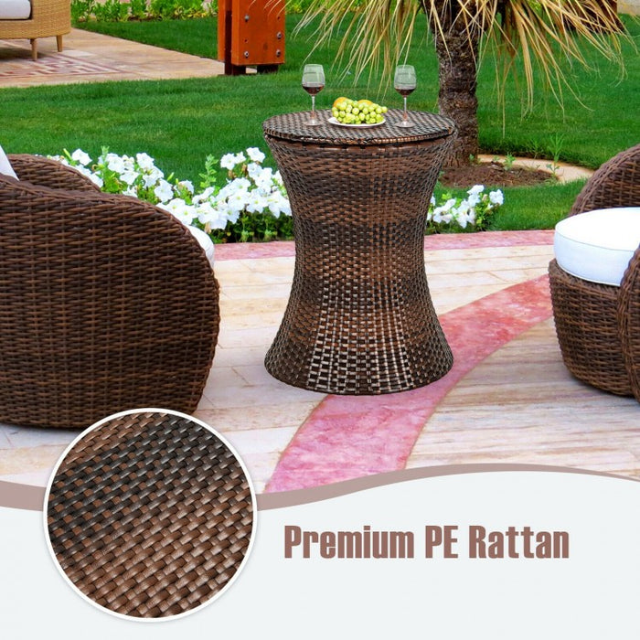 Costway Adjustable Height Crate and Barrel Bar Cabinet Cooler - Suitable for Patio, Backyard, and Parties