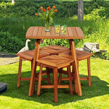 Charger l&#39;image dans la galerie, 5-Piece Outdoor Patio Acacia Wood Sectional Dining Set
