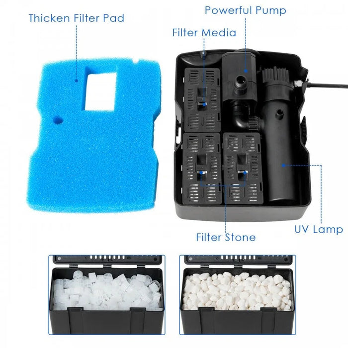 Outdoor Pond All-in-One Fountain Water Pump Filter Pump with Fountain Head