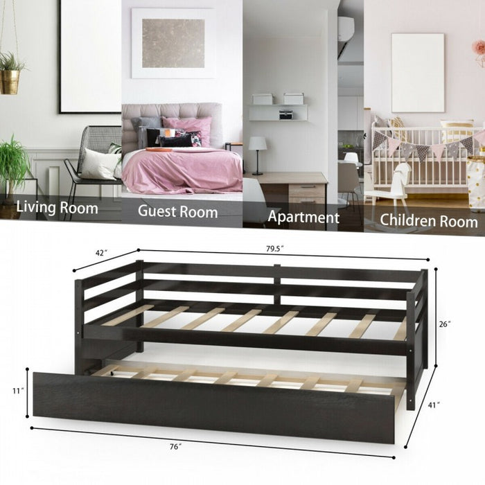 Modern Multifunctional Loveseat Sofa Bed with Pullout Bottom Bed