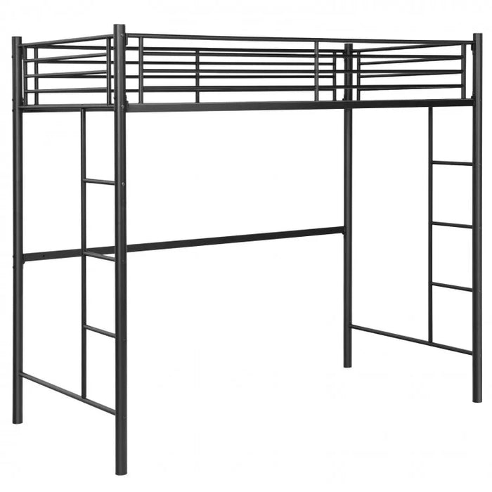 Modern Multifunctional Metal Bunk Bed with Double-Sided Ladder