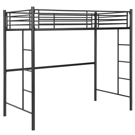 Modern Multifunctional Metal Bunk Bed with Double-Sided Ladder