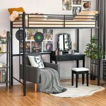 Load image into Gallery viewer, Modern Multifunctional Metal Bunk Bed with Double-Sided Ladder
