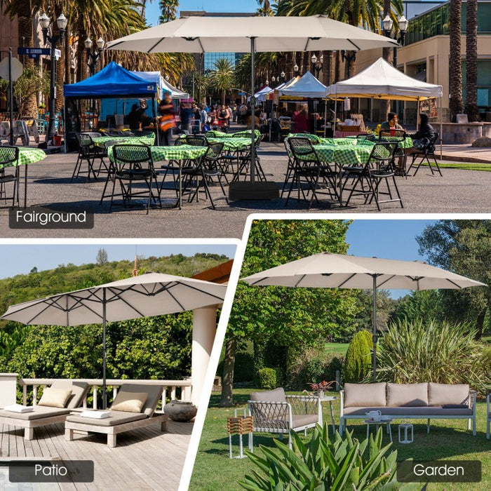 15 Ft Outdoor Patio/Pool Umbrella Canopy, 2-Person, Sun Shade, UV Protection