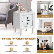 Charger l&#39;image dans la galerie, Costway Modern Living Room Side Table Bedroom Nightstand with 2 Drawers - Suitable for Entryway
