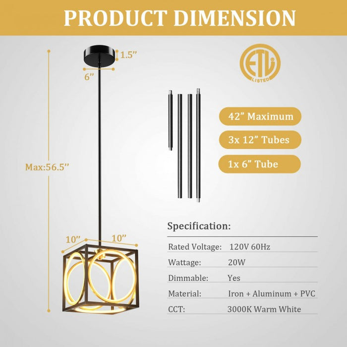 Modern Minimalist Adjustable LED Pendant Light