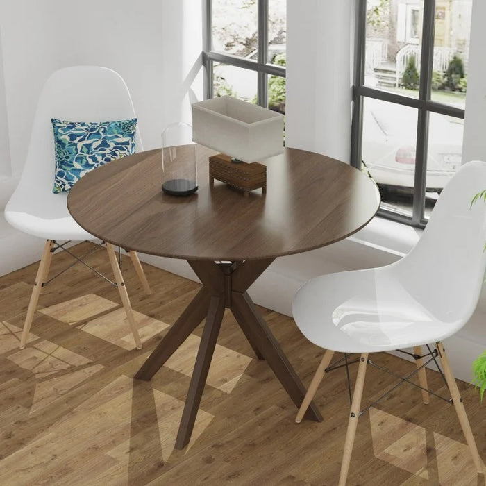 Vintage Round Wooden Dining Table - Rustic Dining Room Furniture