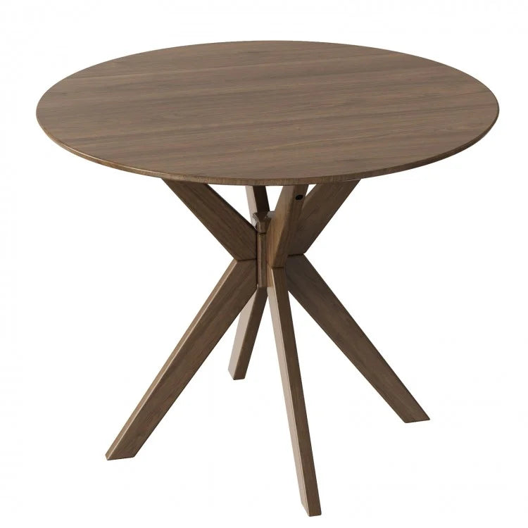 Vintage Round Wooden Dining Table - Rustic Dining Room Furniture