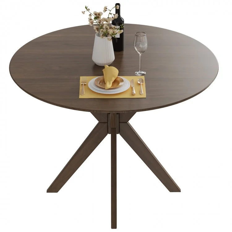 Vintage Round Wooden Dining Table - Rustic Dining Room Furniture