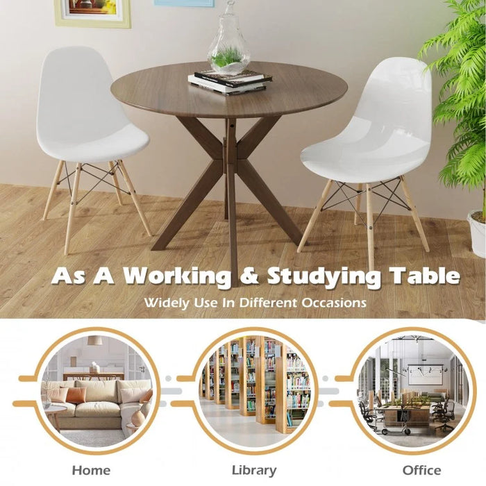Vintage Round Wooden Dining Table - Rustic Dining Room Furniture