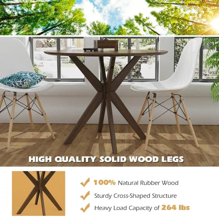 Vintage Round Wooden Dining Table - Rustic Dining Room Furniture